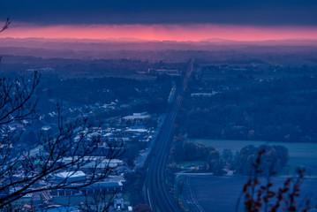 Porta Westfalica at dusk