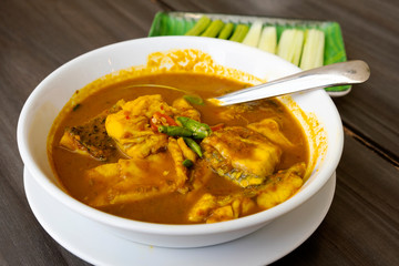 Seabass spicy curry, southern Thai food