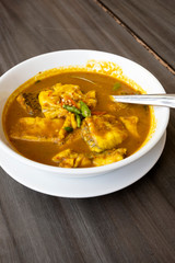 Seabass spicy curry, southern Thai food