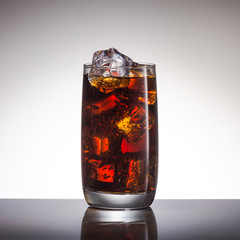 Cocktail with rum and ice, close-up