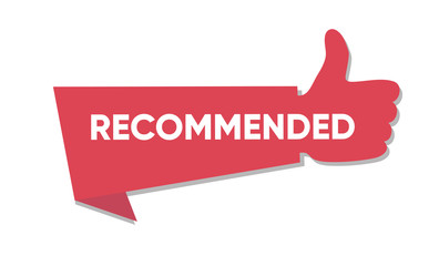 Illustration banner recommended with thumbs up. EPS 10