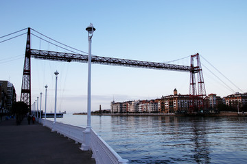 Iron bridge over the estuary of Bilbao