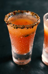 Bloody Mary cocktail with vodka and tomato juice