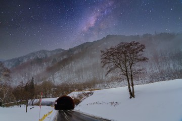 群馬県 みなかみ 土合駅付近の雪景色