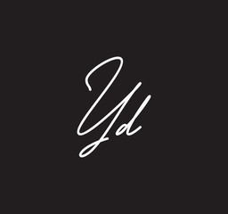 Couple Cursive Letters Initial Signature Handwriting Calligraphy