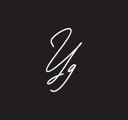 Couple Cursive Letters Initial Signature Handwriting Calligraphy