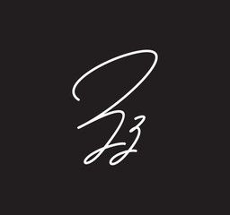 Couple Cursive Letters Initial Signature Handwriting Calligraphy