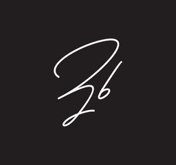 Couple Cursive Letters Initial Signature Handwriting Calligraphy