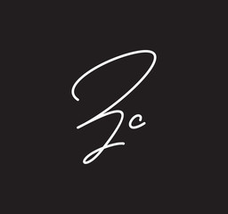 Couple Cursive Letters Initial Signature Handwriting Calligraphy