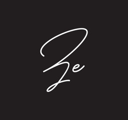 Couple Cursive Letters Initial Signature Handwriting Calligraphy