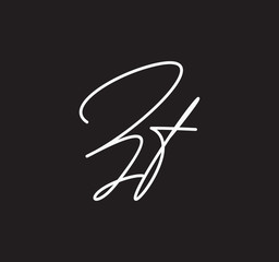 Couple Cursive Letters Initial Signature Handwriting Calligraphy