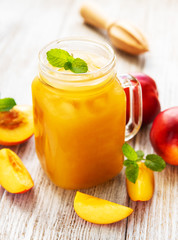 Nectarine juice with fresh fruits