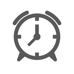 Alarm clock icon. Minimalistic performance. Isolated vector on a white background