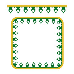 Vector Rounded Corner Square Decoration Traditional House of Betawi, Old Jakarta, Indonesia