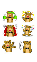Fototapeta premium Bear character design, Set, Collection