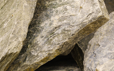 Naklejka premium Stone masonry material on construction site