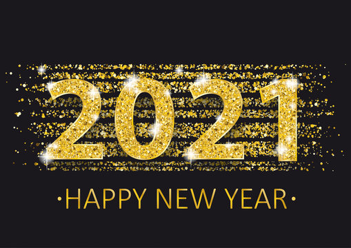 2021 Happy New Year Golden Confetti Night