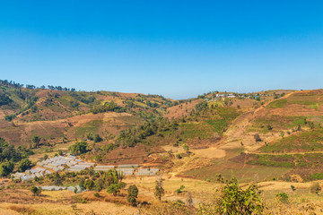 Fototapeta premium Beautiful mountain views at Mae Tho National Park, Chiang Mai, Thailand