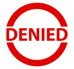 Denied Round Red Ink Rubber Stamp