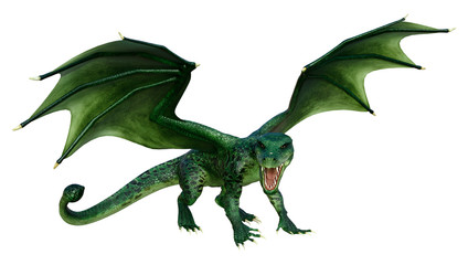 Fototapeta premium 3D Rendering Fairy Tale Dragon on White