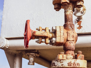 Shut-off valves on the high-pressure well flowing equipment. Oil equipment