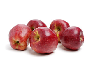 Red apples isolated on white background