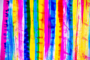 Paints, multi-colored wide stripes