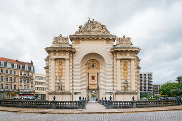 LILLE, FRANCE - October 11, 2019: Arc de Triomphe The Paris Gate Lille, France
