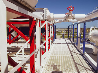 Steel service platform and stairs