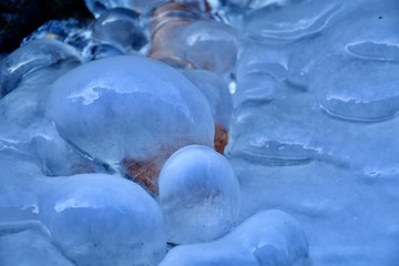 blue stones in water