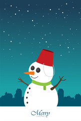 Christmas card in flat style. Greating vector card