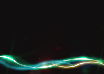 Neon lighting glowing rope in dark background for design