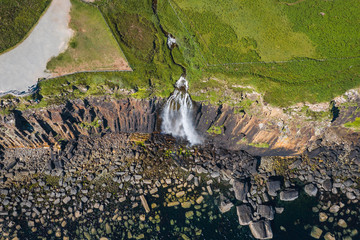 Kilt Rock and Mealt Falls from the air