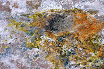 A sulfur vent producing colorful oxides
