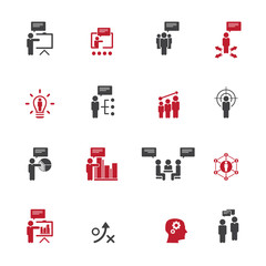  Business training icon set