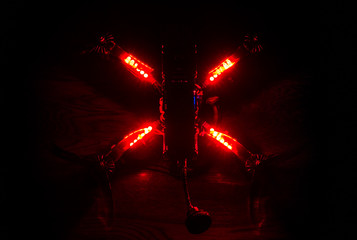 Racing FPV drone with LEDs
