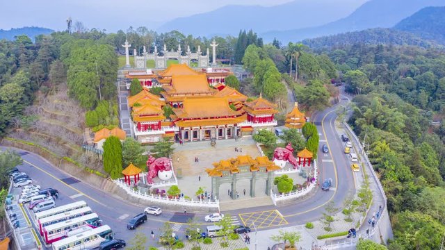 4k Hyper lapse of Wenwu temple at Sun moon lake, Taiwan..