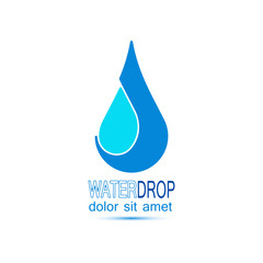 Water Drop Icon. Aqua logo. The symbol of the life. Vector.