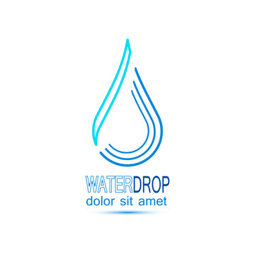 Water Drop Icon. Aqua logo. The symbol of the life. Vector.