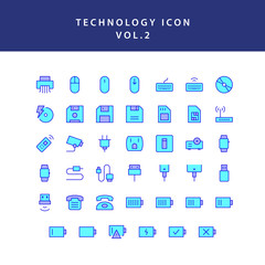 technology filled outline icon set vol2
