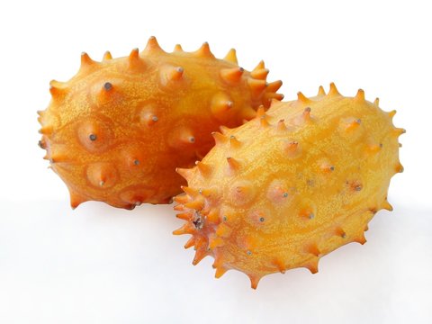 kiwano  and other tropical raw multicolor fruits 
