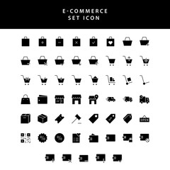 Business, e-commerce, shopping and finance glyph style  icon set