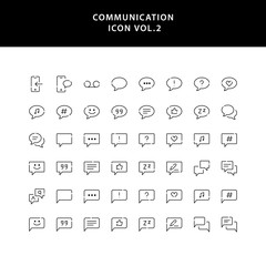 communication outline icon set