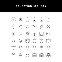 education outline icon set