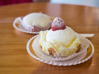Strawberry dessert on a table