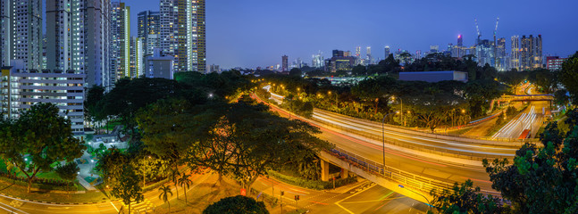 Bukit Merah flyover in blue hour look from Block 132 HDB Jln Bukit Merah