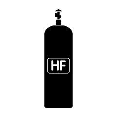 Hydrogen fluoride gas cylinde icon.