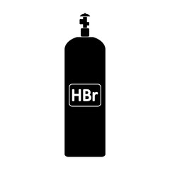 Hydrogen bromide gas cylinde icon.