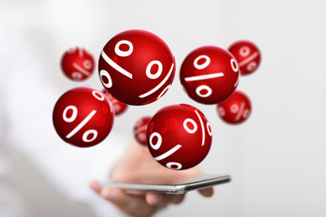 sale digital percent in hand