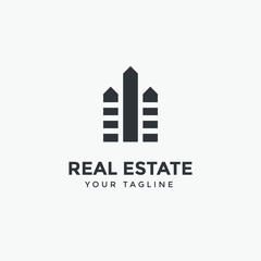 real estate logo design template, Construction Architecture Building symbol vector editable